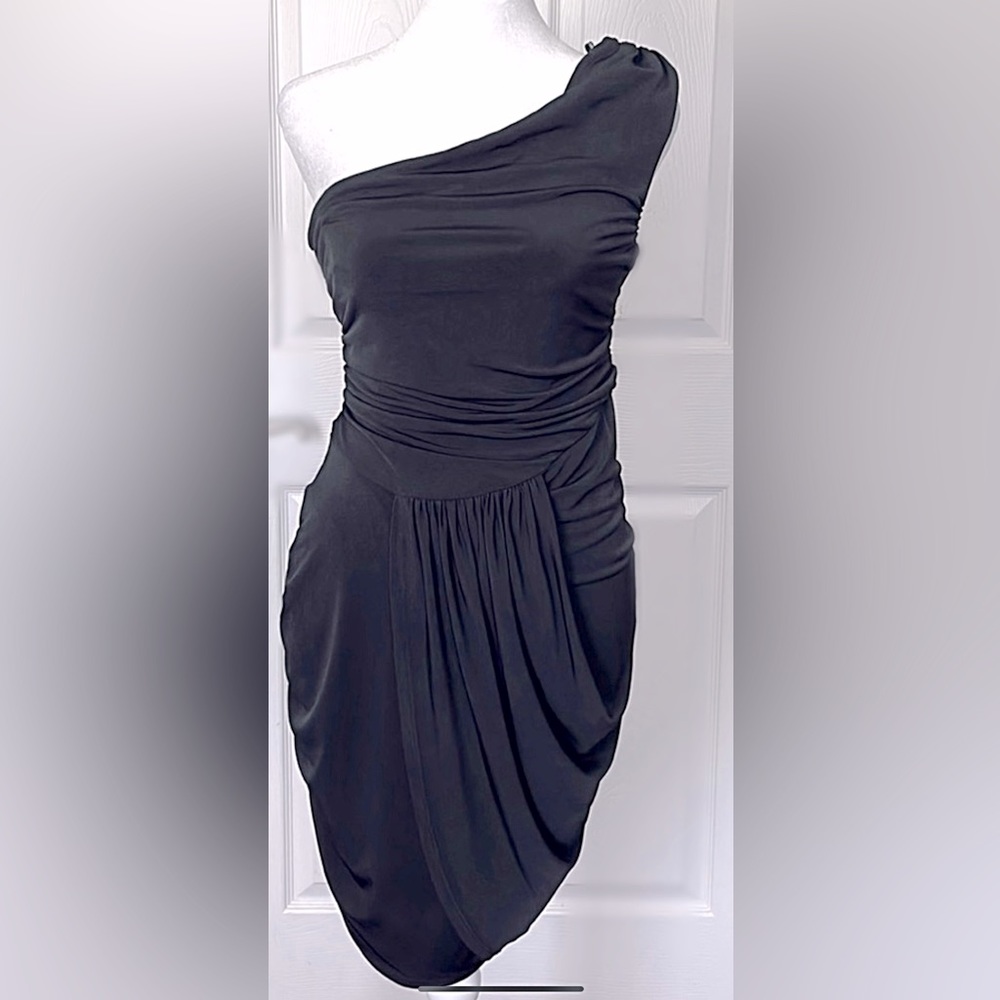 Allen Schwartz black one shoulder dress-size small